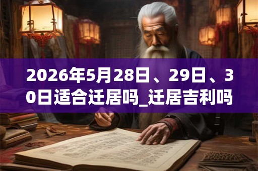 2026年5月28日、29日、30日适合迁居吗_迁居吉利吗