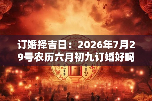 订婚择吉日：2026年7月29号农历六月初九订婚好吗