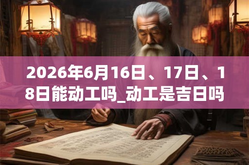 2026年6月16日、17日、18日能动工吗_动工是吉日吗
