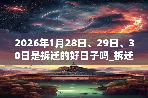 2026年1月28日、29日、30日是拆迁的好日子吗_拆迁可以吗