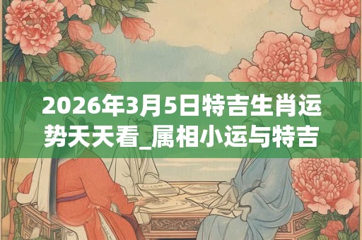2026年3月5日特吉生肖运势天天看_属相小运与特吉生肖播报 2026年3月5日特吉生肖运势天天看_属相小运与特吉生肖播报