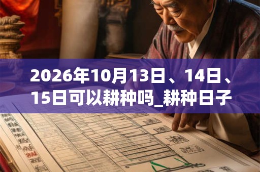 2026年10月13日、14日、15日可以耕种吗_耕种日子好吗
