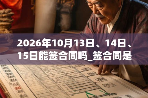 2026年10月13日、14日、15日能签合同吗_签合同是吉日吗