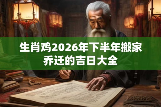 生肖鸡2026年下半年搬家乔迁的吉日大全