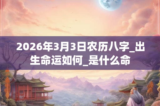 2026年3月3日农历八字_出生命运如何_是什么命 2026年3月3日农历八字_出生命运如何_是什么命