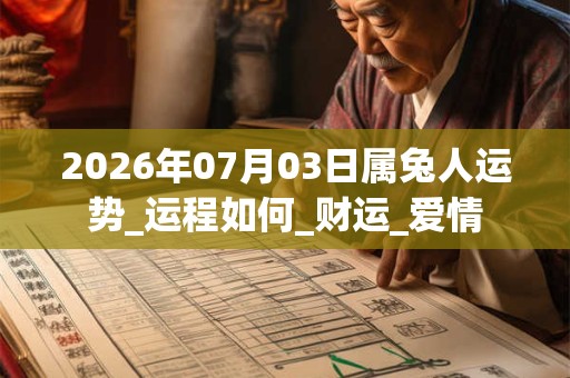 2026年07月03日属兔人运势_运程如何_财运_爱情