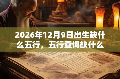 2026年12月9日出生缺什么五行，五行查询缺什么