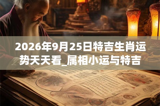 2026年9月25日特吉生肖运势天天看_属相小运与特吉生肖播报