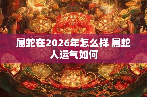 属蛇在2026年怎么样 属蛇人运气如何