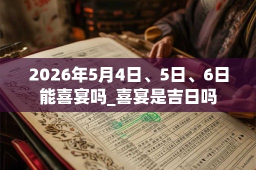 2026年5月4日、5日、6日能喜宴吗_喜宴是吉日吗