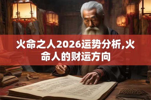 火命之人2026运势分析,火命人的财运方向