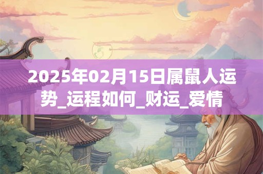 2025年02月15日属鼠人运势_运程如何_财运_爱情