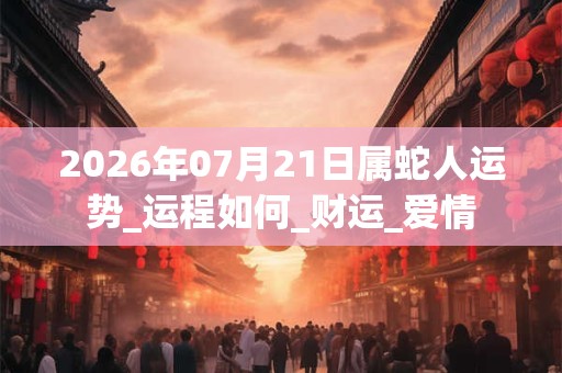 2026年07月21日属蛇人运势_运程如何_财运_爱情