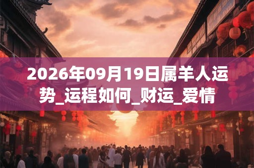 2026年09月19日属羊人运势_运程如何_财运_爱情 2026年09月19日属羊人运势_运程如何_财运_爱情