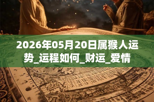 2026年05月20日属猴人运势_运程如何_财运_爱情