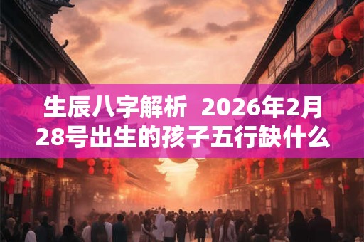 生辰八字解析  2026年2月28号出生的孩子五行缺什么