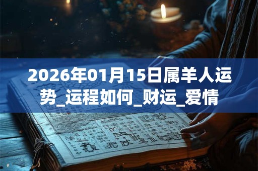 2026年01月15日属羊人运势_运程如何_财运_爱情 2026年01月15日属羊人运势_运程如何_财运_爱情