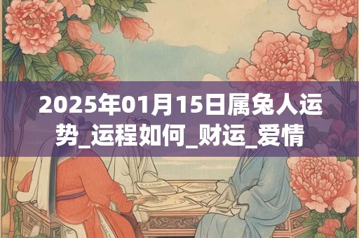 2025年01月15日属兔人运势_运程如何_财运_爱情