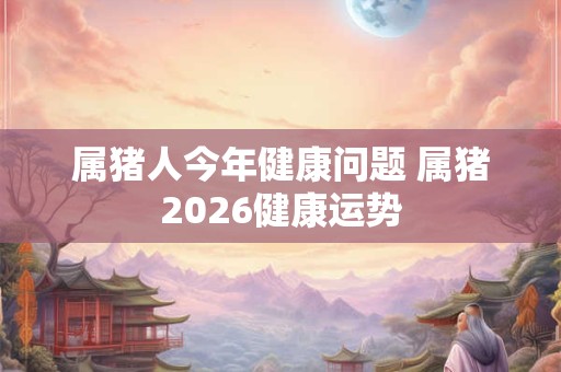 属猪人今年健康问题 属猪2026健康运势