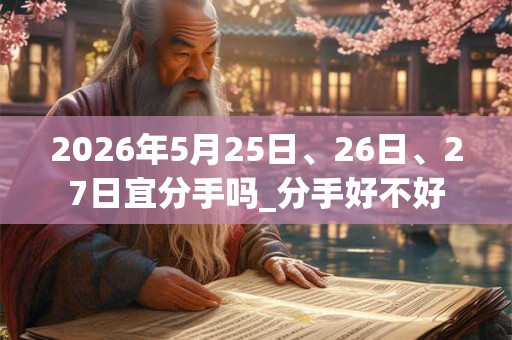 2026年5月25日、26日、27日宜分手吗_分手好不好