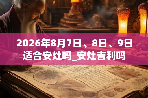 2026年8月7日、8日、9日适合安灶吗_安灶吉利吗