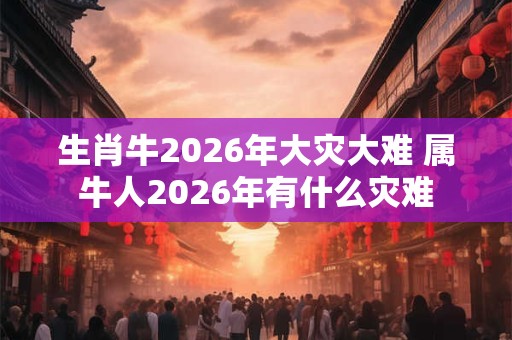 生肖牛2026年大灾大难 属牛人2026年有什么灾难 生肖牛2026年大灾大难 属牛人2026年有什么灾难