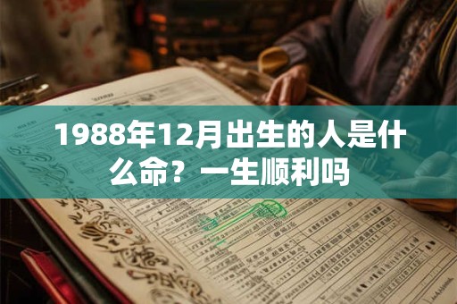 1988年12月出生的人是什么命？一生顺利吗