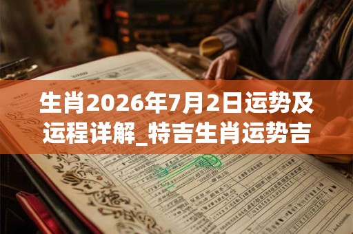生肖2026年7月2日运势及运程详解_特吉生肖运势吉凶