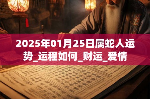 2025年01月25日属蛇人运势_运程如何_财运_爱情 2025年01月25日属蛇人运势_运程如何_财运_爱情