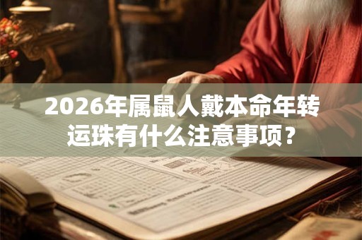 2026年属鼠人戴本命年转运珠有什么注意事项？