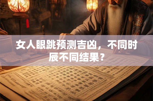 女人眼跳预测吉凶,不同时辰不同结果? 女人眼跳预测吉凶,不同时辰不同结果?