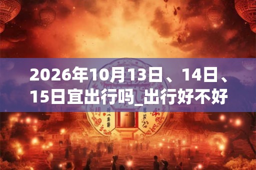 2026年10月13日、14日、15日宜出行吗_出行好不好