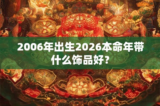 2006年出生2026本命年带什么饰品好？