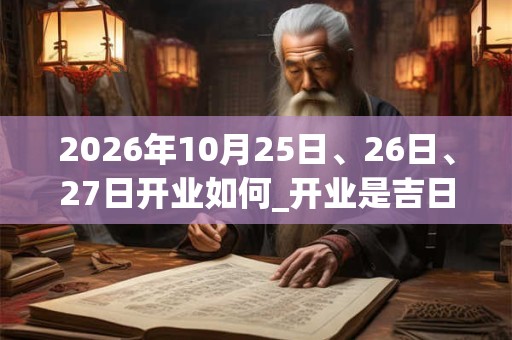 2026年10月25日、26日、27日开业如何_开业是吉日吗 2026年10月25日、26日、27日开业如何_开业是吉日吗