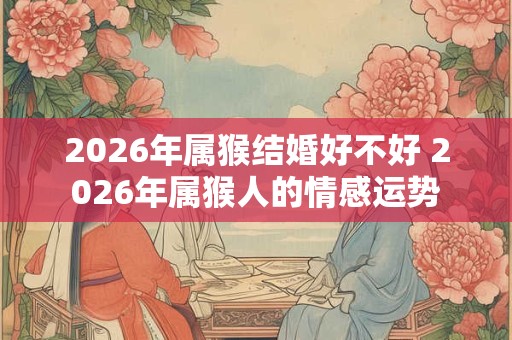 2026年属猴结婚好不好 2026年属猴人的情感运势