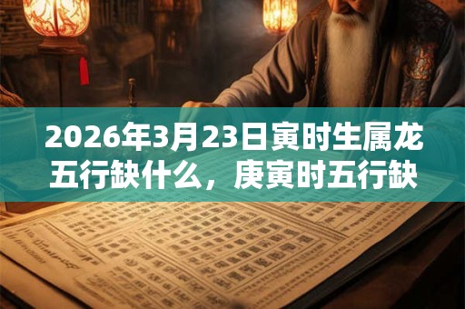 2026年3月23日寅时生属龙五行缺什么，庚寅时五行缺什么