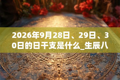 2026年9月28日、29日、30日的日干支是什么_生辰八字