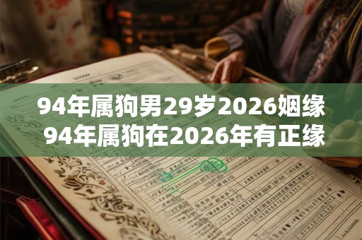 94年属狗男29岁2026姻缘 94年属狗在2026年有正缘吗
