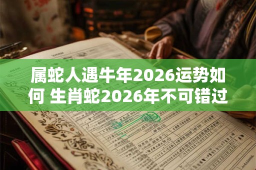 属蛇人遇牛年2026运势如何 生肖蛇2026年不可错过的贵人