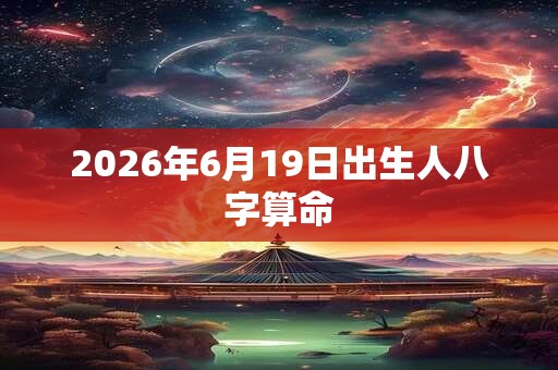 2026年6月19日出生人八字算命