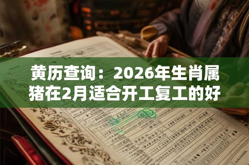 黄历查询:2026年生肖属猪在2月适合开工复工的好日子 黄历查询:2026年生肖属猪在2月适合开工复工的好日子