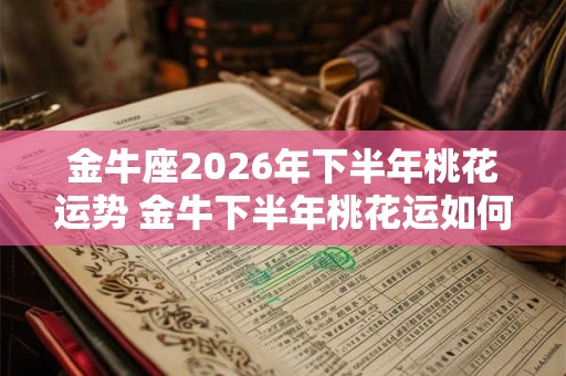 金牛座2026年下半年桃花运势 金牛下半年桃花运如何