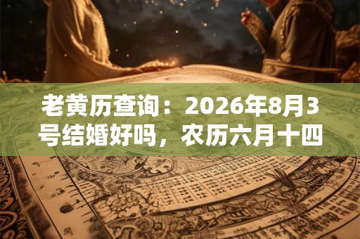 老黄历查询：2026年8月3号结婚好吗，农历六月十四宜嫁娶吗