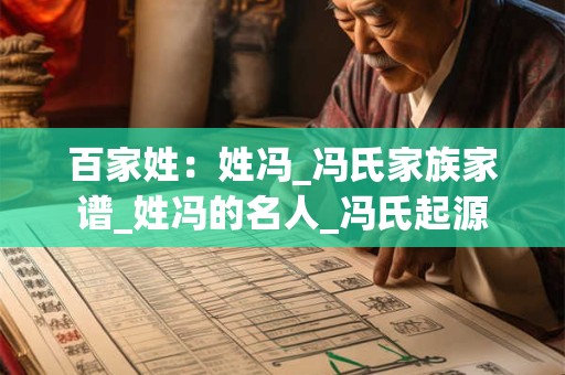 百家姓:姓冯_冯氏家族家谱_姓冯的名人_冯氏起源 百家姓:姓冯_冯氏家族家谱_姓冯的名人_冯氏起源
