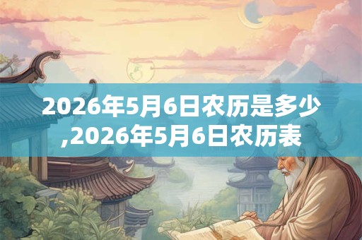 2026年5月6日农历是多少,2026年5月6日农历表