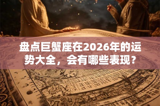 盘点巨蟹座在2026年的运势大全，会有哪些表现？