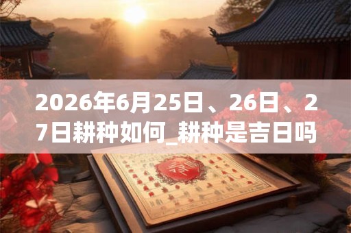 2026年6月25日、26日、27日耕种如何_耕种是吉日吗 2026年6月25日、26日、27日耕种如何_耕种是吉日吗
