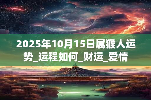 2025年10月15日属猴人运势_运程如何_财运_爱情 2025年10月15日属猴人运势_运程如何_财运_爱情