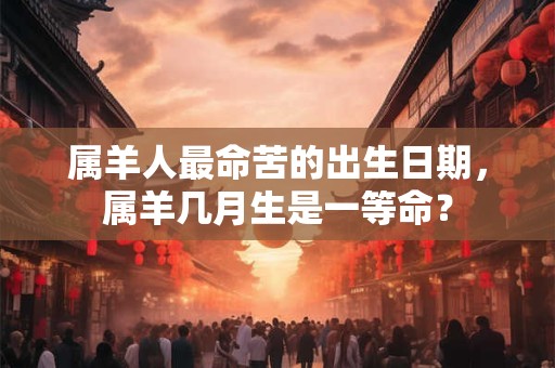 属羊人最命苦的出生日期，属羊几月生是一等命？
