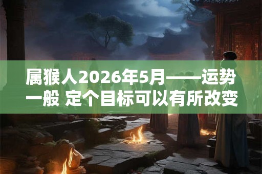 属猴人2026年5月——运势一般 定个目标可以有所改变